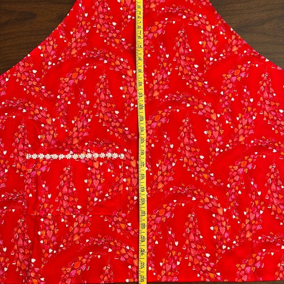 Heart-patterned Cotton Apron with pocket - Picture 6 of 6